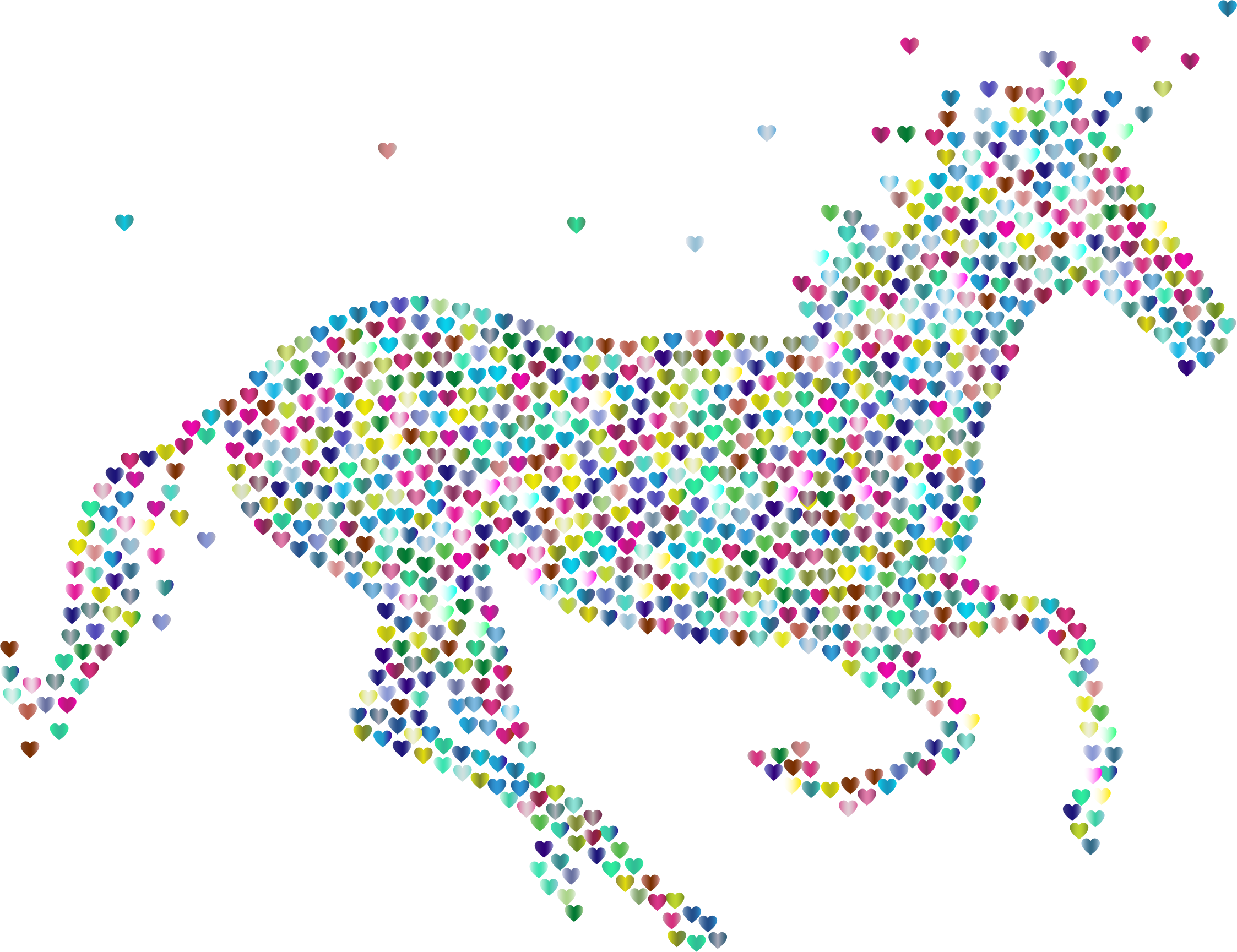 Unicorn made of hearts